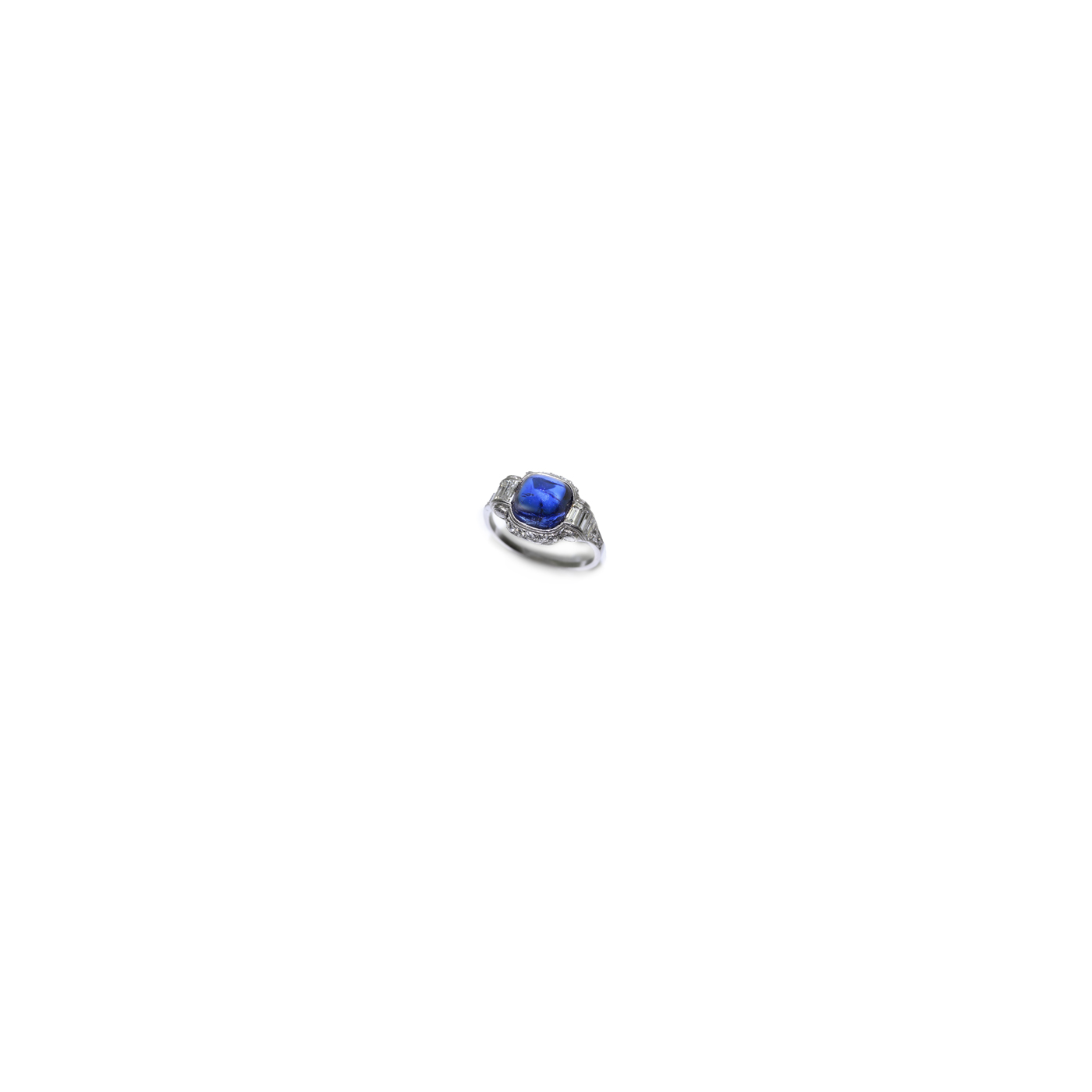 FRANKREICH CA. 1920 –  BURMA SAPHIR UNBEHANDELT – DIAMANTEN – PLATIN