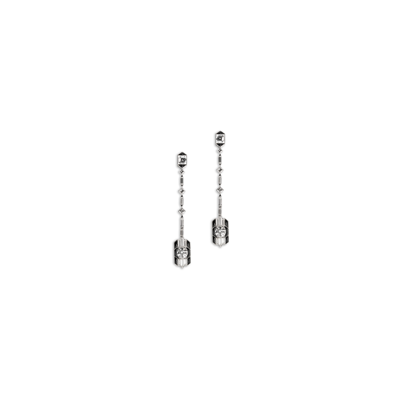 PLATIN – SCHWARZE  EMAILLIE – DIAMANTEN